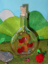 Size: 1000x1333 | Tagged: safe, artist:malte279, applejack, g4, bottle, craft, cutie mark, flacon, glass engraving, glass painting