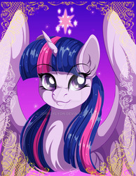 Size: 800x1030 | Tagged: safe, artist:jenndylyon, twilight sparkle, alicorn, pony, g4, element of magic, female, mare, smiling, solo, twilight sparkle (alicorn)