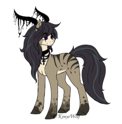 Size: 1024x1043 | Tagged: safe, artist:kimyowolf, oc, oc only, oc:chriselle, earth pony, pony, female, horns, mare, simple background, solo, transparent background