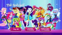 Size: 1022x577 | Tagged: safe, applejack, fluttershy, lemon zest, pinkie pie, rainbow dash, rarity, sci-twi, sour sweet, sugarcoat, sunny flare, sunset shimmer, twilight sparkle, equestria girls, equestria girls specials, g4, my little pony equestria girls: better together, my little pony equestria girls: dance magic, my little pony equestria girls: forgotten friendship, my little pony equestria girls: rollercoaster of friendship, official, clothes, converse, dvd, epic fail, equestria girls logo, error, fail, hasbro why, humane five, humane seven, humane six, menu screen, mistakes were made, ponytail, sci-twilicorn, shoes, united kingdom, you had one job