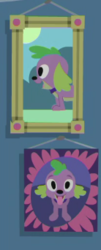 Size: 138x342 | Tagged: safe, screencap, spike, spike the regular dog, dog, equestria girls, g4, my little pony equestria girls: better together, star crossed, cropped, male, photo, picture frame