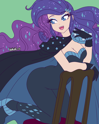 Size: 3600x4500 | Tagged: safe, artist:danmakuman, rarity, human, equestria girls, equestria girls series, g4, the other side, adorasexy, alternate clothes, ass, bare shoulders, beautiful, beautisexy, breasts, butt, cape, chair, cleavage, clothes, cute, diamond, dress, female, gloves, high heels, human coloration, jewelry, lidded eyes, open mouth, raribetes, sexy, shoes, solo, unitard