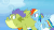 Size: 480x270 | Tagged: safe, screencap, rainbow dash, sludge (g4), dragon, pegasus, pony, father knows beast, g4, :o, animated, carrying, cloud, eye contact, female, flapping, flying, frown, glare, lazy, looking at each other, male, mare, open mouth, spread wings, wide eyes, wings