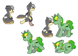 Size: 2000x1426 | Tagged: safe, artist:cloureed, oc, oc only, oc:meadow dawn, oc:silent wolf, pony, wolf, simple background, transparent background