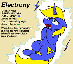 Size: 1110x962 | Tagged: safe, artist:pencil bolt, oc, oc only, oc:electrony, pony, unicorn, electricity, male, reference sheet