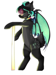 Size: 768x1024 | Tagged: safe, artist:akiiichaos, oc, oc only, oc:vivian, bat pony, pony, bipedal, female, glasses, mare, simple background, solo, transparent background