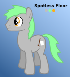 Size: 400x440 | Tagged: safe, artist:platinumdrop, oc, oc only, oc:spotless floor, earth pony, pony, male, solo, stallion