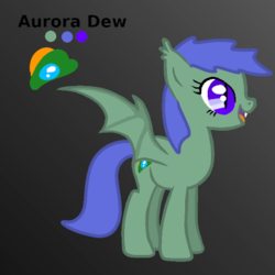 Size: 400x400 | Tagged: safe, artist:platinumdrop, oc, oc only, oc:aurora dew, bat pony, pony, female, gradient background, mare, solo
