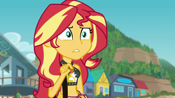 Size: 1920x1080 | Tagged: safe, screencap, sunset shimmer, equestria girls, equestria girls specials, g4, my little pony equestria girls: better together, my little pony equestria girls: forgotten friendship, belly button, clothes, female, geode of empathy, magical geodes, midriff, solo, swimsuit