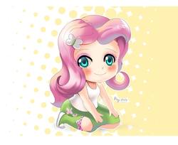 Size: 2048x1668 | Tagged: safe, artist:love2eategg, fluttershy, equestria girls, g4, anime, blushing, boots, chibi, clothes, cute, female, hairpin, human coloration, looking at you, moe, open mouth, shirt, shoes, shyabetes, simple background, skirt, socks, solo, tank top, white background