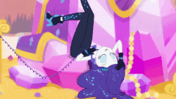 Size: 800x450 | Tagged: safe, screencap, rarity, equestria girls, equestria girls series, g4, the other side, animated, bare shoulders, beautiful, beautisexy, bodysuit, breasts, cleavage, clothes, diamonds, female, gem, gif, gloves, hasbro-sponsored official cleavage, legs, legs in air, lidded eyes, looking at you, music video, phone, rotary phone, sexy, sleeveless, solo, strapless