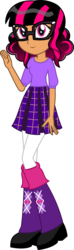 Size: 1184x4005 | Tagged: safe, artist:sketchmcreations, part of a set, oc, oc only, oc:lavender heart, equestria girls, g4, clothes, clothes swap, commission, equestria girls-ified, female, glasses, leg warmers, pantyhose, pleated skirt, shoes, simple background, skirt, solo, transparent background