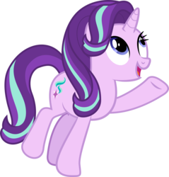 Size: 5311x5563 | Tagged: safe, artist:sinkbon, starlight glimmer, pony, unicorn, g4, to change a changeling, absurd resolution, female, looking up, mare, pointing, simple background, smiling, solo, transparent background, vector