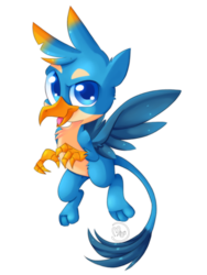 Size: 774x1032 | Tagged: safe, artist:blazemizu, gallus, griffon, g4, chest fluff, claws, cute, gallabetes, looking at you, male, paws, simple background, tail, transparent background, wings
