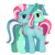 Size: 1280x1280 | Tagged: safe, artist:negasun, lyra heartstrings, minty, earth pony, pony, unicorn, g3, g4, 35th anniversary, butt, duo, duo female, female, g3 to g4, generation leap, looking at you, mare, plot, simple background, transparent background