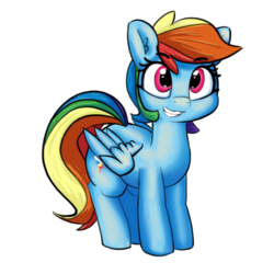 Size: 500x500 | Tagged: safe, alternate version, artist:pabbley, part of a set, rainbow dash, pegasus, pony, g4, 8 angles of pony collaboration, female, mare, simple background, smiling, solo, transparent background