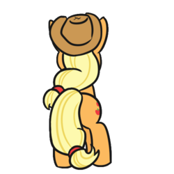 Size: 500x500 | Tagged: safe, alternate version, artist:jargon scott, part of a set, applejack, earth pony, pony, g4, 8 angles of pony collaboration, applejack's hat, behind, cowboy hat, female, hat, mare, simple background, solo, transparent background