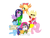 Size: 1024x768 | Tagged: safe, artist:aaron amethyst, applejack, fluttershy, pinkie pie, rainbow dash, rarity, twilight sparkle, alicorn, pony, g4, carnage, cleopatra, clothes, costume, halloween, halloween costume, hulk hogan, kool-aid man, mane six, neckbeard, poison ivy, race swap, twilight sparkle (alicorn)