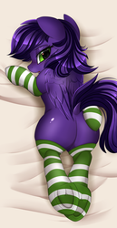 Size: 1536x2983 | Tagged: safe, artist:pridark, oc, oc only, pegasus, pony, body pillow, body pillow design, butt, clothes, female, green eyes, heart, heart eyes, looking back, open mouth, plot, socks, solo, striped socks, wingding eyes, ych result