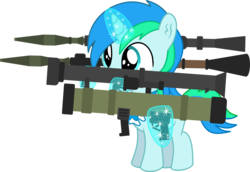 Size: 6814x4677 | Tagged: safe, artist:cyanlightning, oc, oc only, oc:cyan lightning, pony, unicorn, g4, .svg available, absurd resolution, colt, levitation, magic, male, rocket launcher, rpg-7, simple background, solo, transparent background, vector, weapon