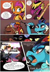 Size: 1113x1600 | Tagged: safe, artist:klondike, clump, garble, princess ember, smolder, spear (g4), dragon, g4, comic, dragoness, female, guitar, male, microphone, rockband, singing, that dragon sure does love guitars