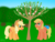 Size: 1500x1151 | Tagged: safe, artist:phallen1, derpibooru exclusive, applejack, applejack (g1), earth pony, pony, g4, 35th anniversary, apple blossom, apple tree, bow, duo, duo female, female, flower, flower blossom, freckles, generational ponidox, orchard, tail bow