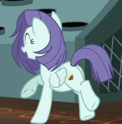 Size: 616x625 | Tagged: safe, screencap, lavender sunrise, pegasus, pony, g4, grannies gone wild, background pony, cropped, excited, eyes closed, female, las pegasus resident, mare, solo