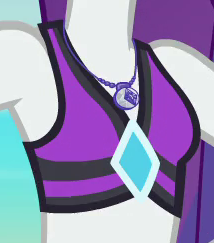 Size: 214x243 | Tagged: safe, screencap, rarity, equestria girls, equestria girls series, forgotten friendship, g4, bikini, bikini top, boobshot, breasts, clothes, cropped, female, geode of shielding, jeweled swimsuit, jewelry, necklace, pictures of chests, rarity's purple bikini, solo, swimsuit