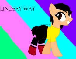 Size: 952x748 | Tagged: safe, artist:zachsfandoms, pony, lindsey way, lyn-z, mindless self indulgence, misspelling, ponified, ponified celebrity, solo