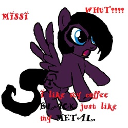 Size: 891x896 | Tagged: safe, artist:xradioactive-frizzx, oc, oc only, oc:missi, pony, mindless self indulgence, solo, song reference