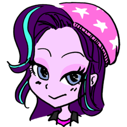 Size: 720x720 | Tagged: safe, artist:bushbuck93, starlight glimmer, equestria girls, equestria girls specials, g4, my little pony equestria girls: mirror magic, beanie, bust, female, hat, looking at you, simple background, smiling, solo, transparent background