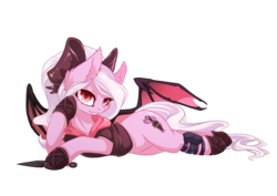 Size: 4961x3508 | Tagged: safe, artist:arctic-fox, oc, oc only, oc:violet thorn, bat pony, pony, bat pony oc, bat wings, commission, draw me like one of your french girls, female, kunai, mare, simple background, solo, transparent background, wings