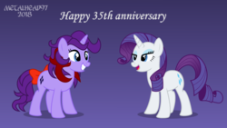 Size: 3999x2249 | Tagged: safe, artist:metalhead97, rarity, sparkler (g1), g4, 35th anniversary, anniversary, high res, self ponidox, show accurate