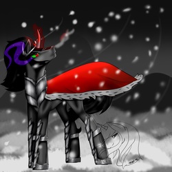 Size: 3000x3000 | Tagged: safe, artist:kensynvalkry, king sombra, g4, high res, winter