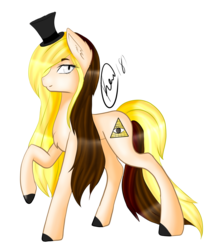Size: 1525x1721 | Tagged: safe, artist:kensynvalkry, pony, bill cipher, rule 63, simple background, solo, transparent background