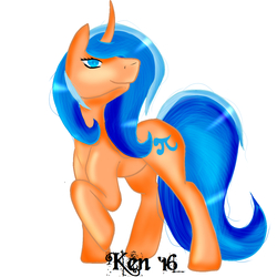 Size: 1000x1000 | Tagged: safe, artist:kensynvalkry, oc, oc only, pony, unicorn, contest entry, raised hoof, signature, simple background, smiling, solo, white background