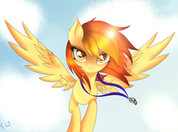 Size: 1327x988 | Tagged: safe, artist:ti-wave, spitfire, pegasus, pony, g4, lens flare, whistle