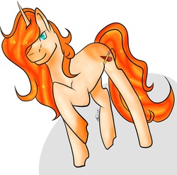 Size: 1944x1919 | Tagged: safe, artist:kensynvalkry, oc, oc only, pony, unicorn, abstract background, signature, solo