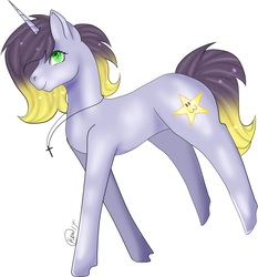 Size: 1495x1606 | Tagged: safe, artist:kensynvalkry, oc, oc only, pony, unicorn, jewelry, necklace, signature, simple background, solo, white background