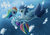 Size: 1600x1131 | Tagged: safe, artist:jucamovi1992, rainbow dash, soarin', seapony (g4), g4, bubble, clothes, crepuscular rays, digital art, dorsal fin, female, fin, fin wings, fins, fish tail, flowing mane, flowing tail, green eyes, lightly watermarked, looking at each other, looking at someone, male, mare, ocean, old cutie mark, pink eyes, scales, seaponified, seapony rainbow dash, seapony soarin', see-through, ship:soarindash, shipping, smiling, smiling at each other, species swap, stallion, straight, sunlight, swimming, tail, underwater, water, watermark, wings