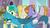 Size: 1280x720 | Tagged: safe, screencap, auburn vision, gallus, sandbar, summer breeze, summer meadow, earth pony, griffon, pegasus, pony, unicorn, g4, my little pony: friendship is magic, school daze, background pony, chest fluff, female, friendship student, male, mare, sad, stallion, tail, teenager