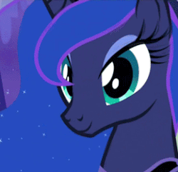 Size: 261x252 | Tagged: safe, screencap, princess luna, alicorn, pony, g4, season 3, sleepless in ponyville, animated, bust, cropped, cute, ethereal mane, female, gif, grin, happy, looking at you, lunabetes, mare, one eye closed, portrait, smiling, solo, squee, starry mane, sweet dreams fuel, wink