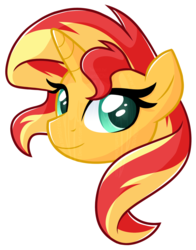 Size: 1349x1724 | Tagged: safe, artist:tuppkam1, sunset shimmer, pony, unicorn, g4, bust, female, mare, obtrusive watermark, simple background, solo, transparent background, watermark
