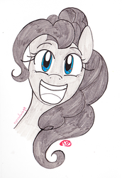 Size: 550x800 | Tagged: safe, artist:ryuredwings, pinkie pie, pony, g4, bust, female, happy, inktober, looking at you, portrait, smiling, solo