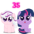Size: 1000x1000 | Tagged: safe, artist:spellboundcanvas, twilight, twilight sparkle, g1, g4, 35th anniversary, chibi, cute, g1 to g4, g1betes, generation leap, generational ponidox, simple background, transparent background, twiabetes