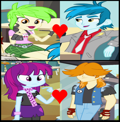 Size: 853x872 | Tagged: safe, edit, edited screencap, screencap, cherry crash, mystery mint, thunderbass, valhallen, equestria girls, g4, my little pony equestria girls, cherrybass, cropped, female, heart, male, rockers, shipping, shipping domino, straight, valmint, wrong aspect ratio