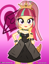 Size: 3090x4000 | Tagged: safe, artist:dieart77, sour sweet, equestria girls, g4, bowsette, clothes, cosplay, costume, crossover, cute, female, freckles, halloween, holiday, looking at you, nintendo, pointing, solo, sourbetes, super crown, super mario bros., toadette, video game crossover