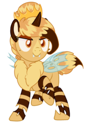 Size: 1035x1490 | Tagged: safe, artist:angei-bites, oc, oc only, bee pony, monster pony, original species, female, simple background, solo, transparent background