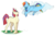 Size: 1280x849 | Tagged: safe, artist:elf-hollow, moondancer, rainbow dash, pony, g4, cloud, female, lesbian, rainbowdancer, shipping, simple background, transparent background