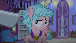 Size: 1280x720 | Tagged: safe, screencap, chancellor neighsay, cozy glow, pegasus, pony, g4, school raze, female, filly, foal, raised hoof, solo focus, twilight's office